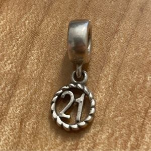 Authentic Pandora retired Happy 21 birthday dangle charm